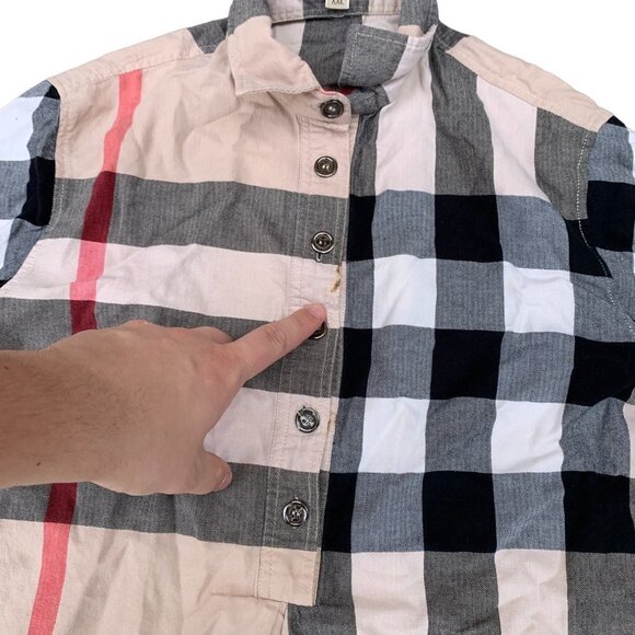 Rare Burberry Brit Novacheck Blouse Dress Shirt XXL - Picture 3 of 6